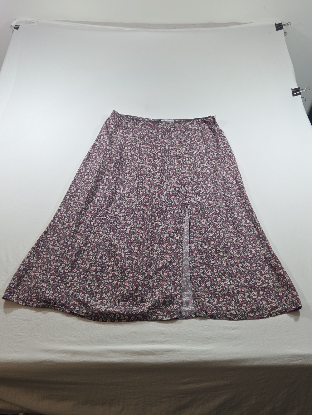 Arizona Jean Co. Floral A-Line Midi Skirt Boho FestivalMauve Pink